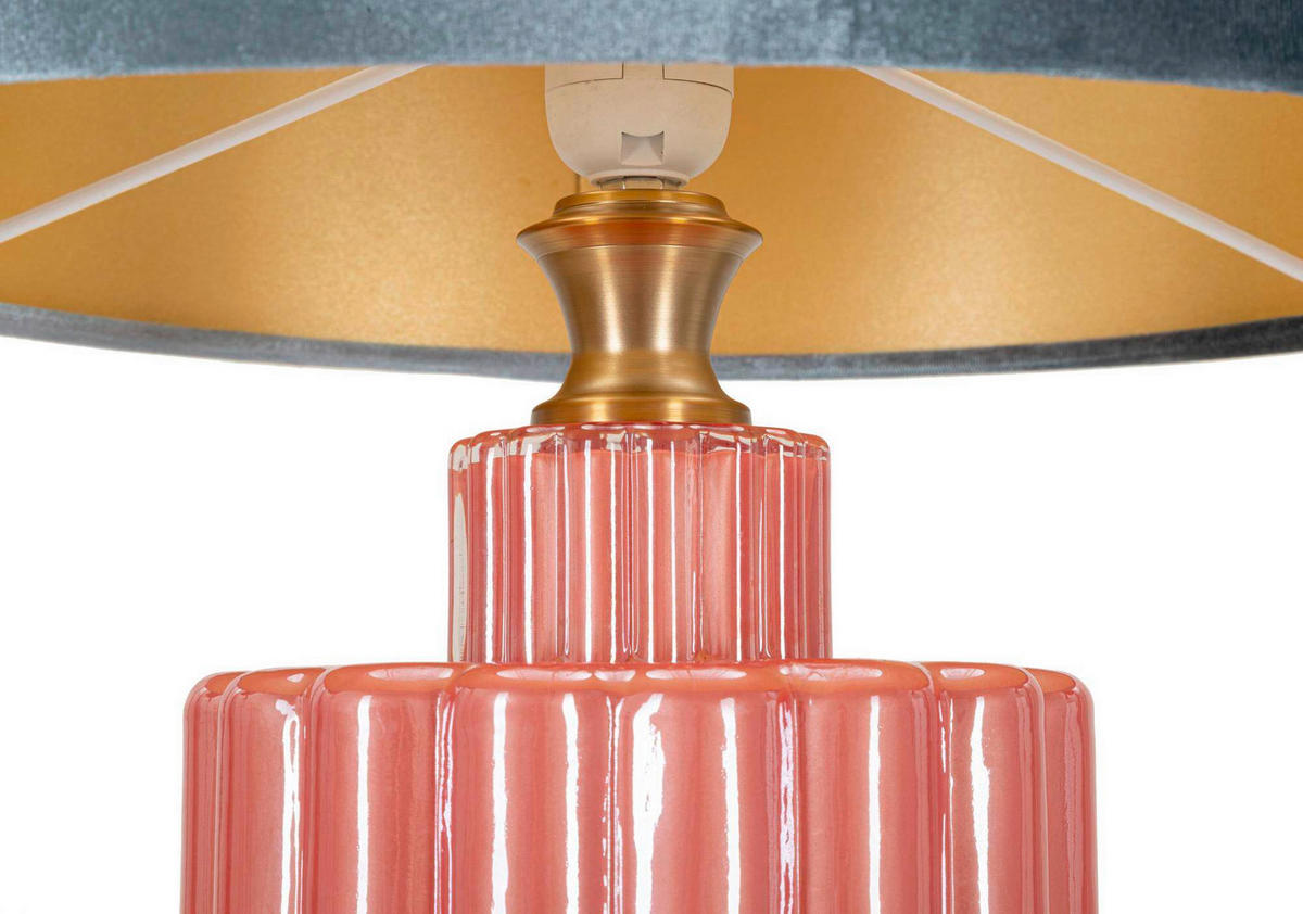 TISCHLEUCHTE   - Blau/Rot, Basics, Glas/Textil (40/70/40cm)