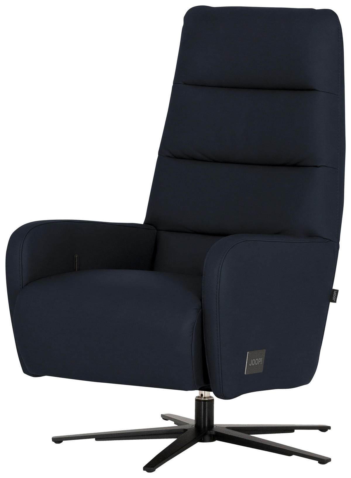 RELAXSESSEL Leder Dunkelblau  - Schwarz/Dunkelblau, Modern, Leder/Metall (66/110/83cm) - Joop!