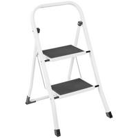 KLAPPTRITTLEITER - Schwarz/Weiß, Basics, Metall (90/21/46cm)