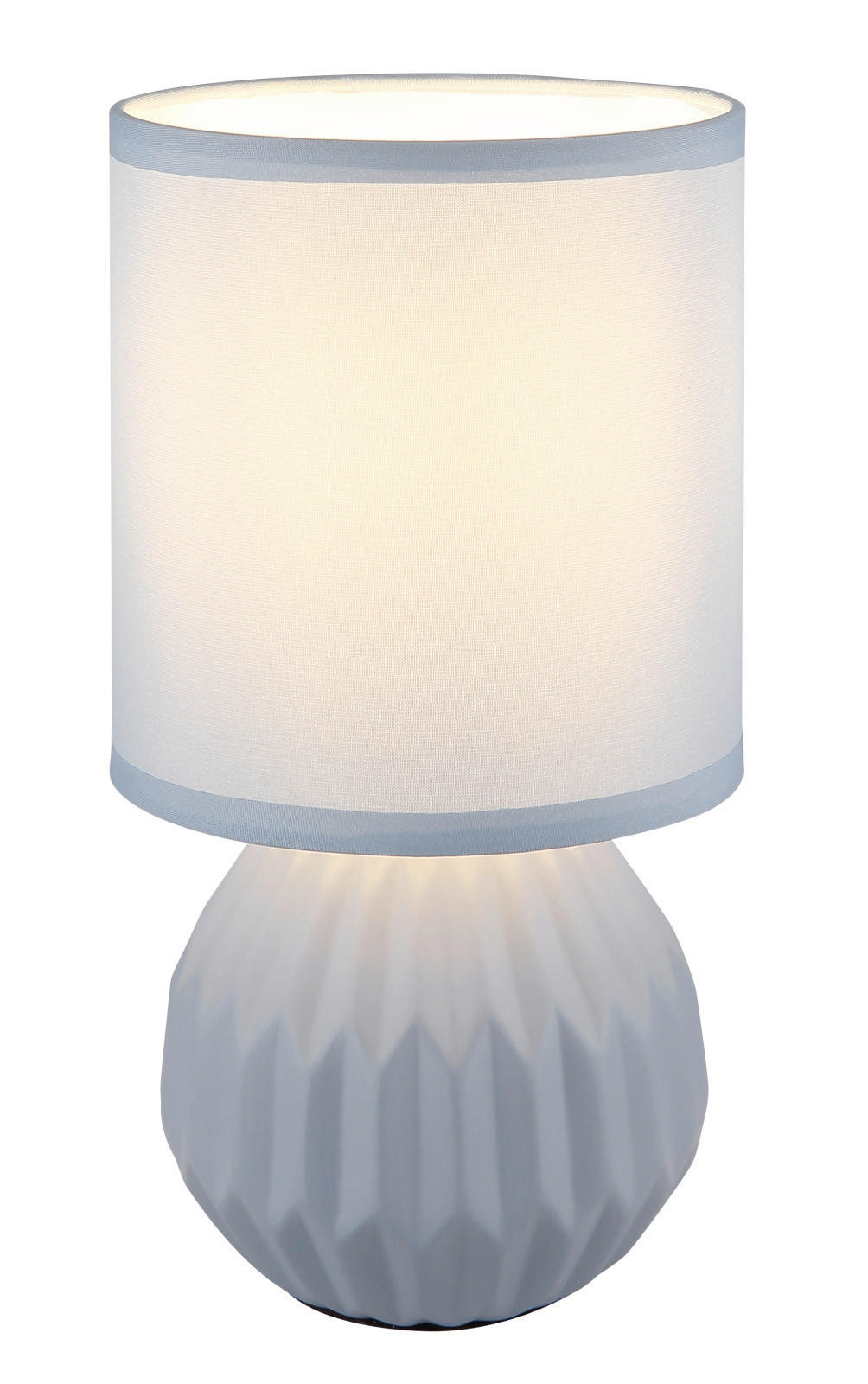 ASZTALI LÁMPA - pasztellkék, Basics, textil/kerámia (12/23cm)