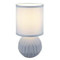 ASZTALI LÁMPA - pasztellkék, Basics, textil/kerámia (12/23cm)