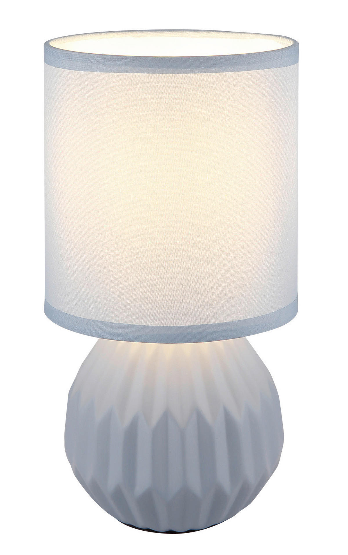 ASZTALI LÁMPA - pasztellkék, Basics, textil/kerámia (12/23cm)