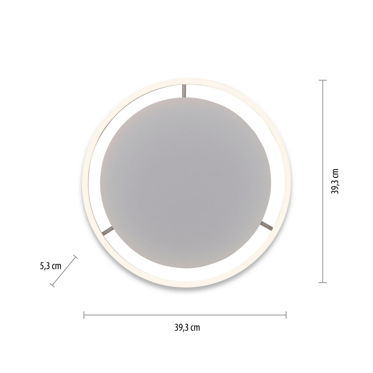 LED-DECKENLEUCHTE 39,3/39,3/5,3 cm   - Alufarben, Design, Kunststoff/Metall (39,3/39,3/5,3cm)