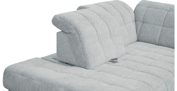 ECKSOFA in Webstoff Hellgrau  216/302 cm  - Hellgrau/Schwarz, Design, Holz/Textil (216/302cm) - Xora