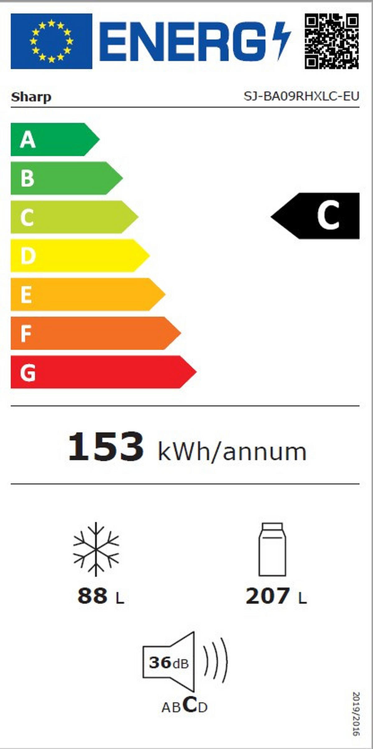 KÜHL-GEFRIER-KOMBINATION  - Edelstahlfarben, Basics (59,5/186/60cm) - Sharp