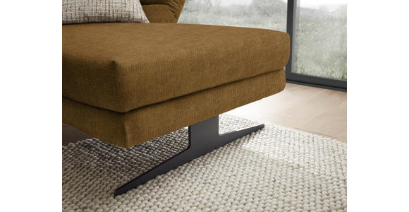 ECKSOFA  in Flachgewebe Goldfarben  279-327/176-217 cm  - Goldfarben/Schwarz, Design, Textil/Metall (279-327/176-217cm) - Dieter Knoll