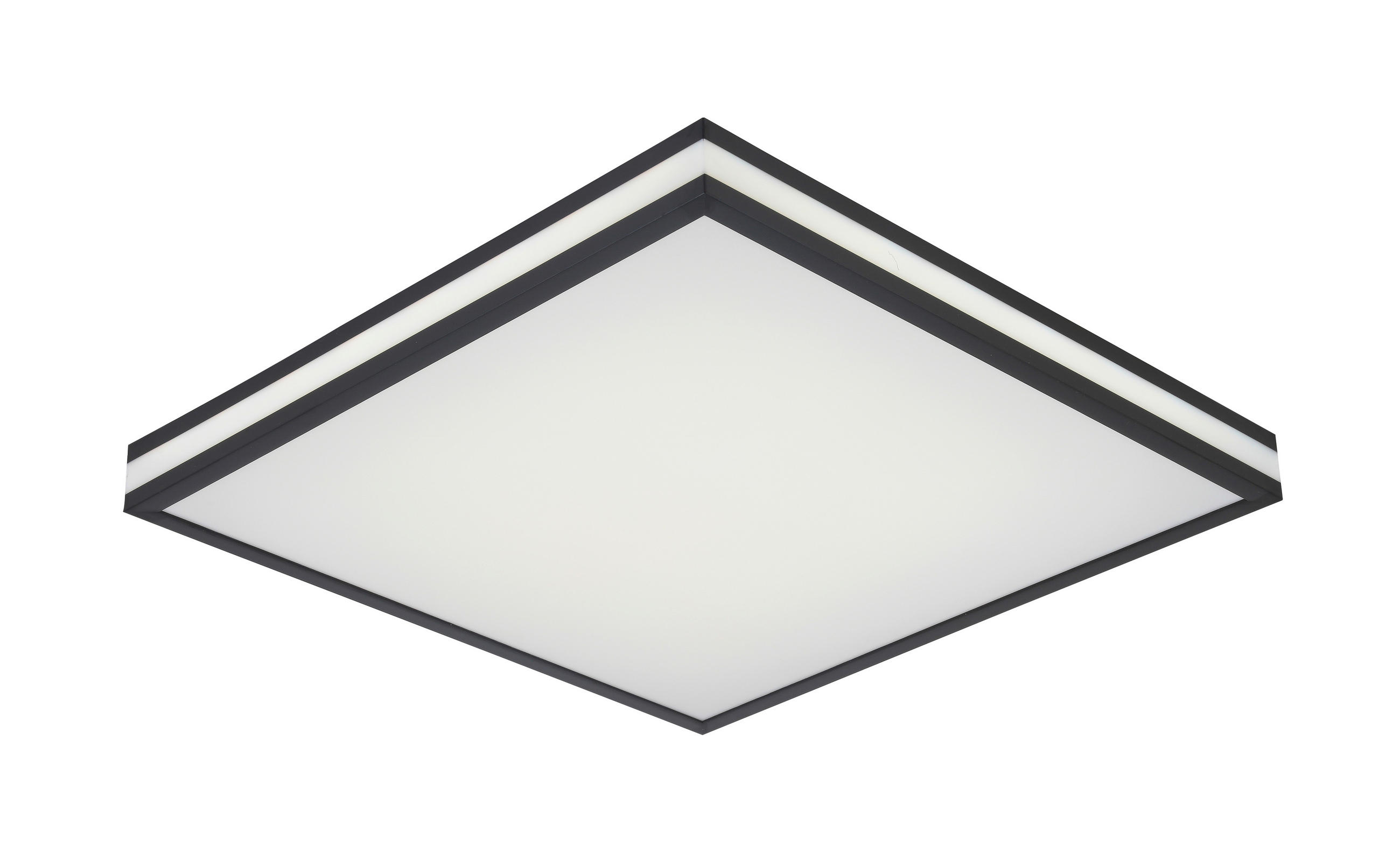 STROPNÉ LED SVIETIDLO, 45/45/7,5 cm - čierna/biela, Lifestyle, kov/plast (45/45/7,5cm) - Novel