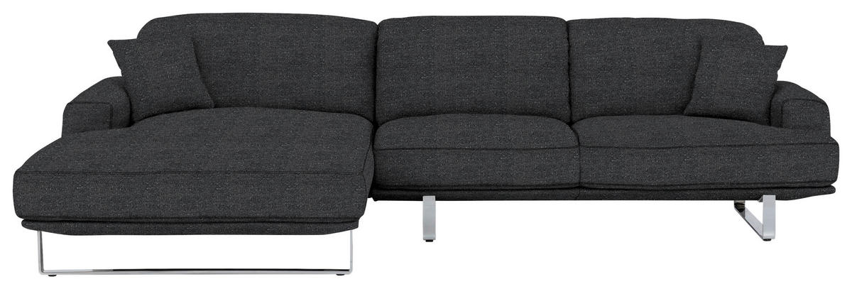 ECKSOFA in Webstoff Graphitfarben  - Graphitfarben, Design, Textil/Metall (184/304cm) - Dieter Knoll