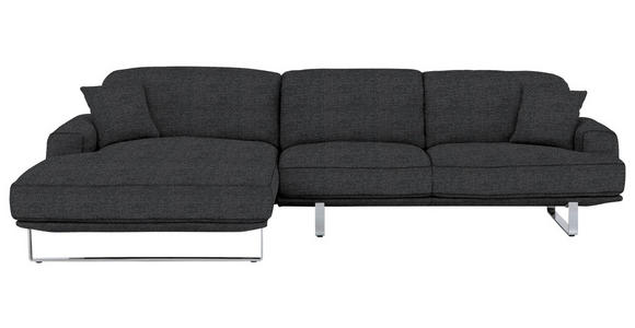 ECKSOFA in Webstoff Graphitfarben  - Graphitfarben, Design, Textil/Metall (184/304cm) - Dieter Knoll