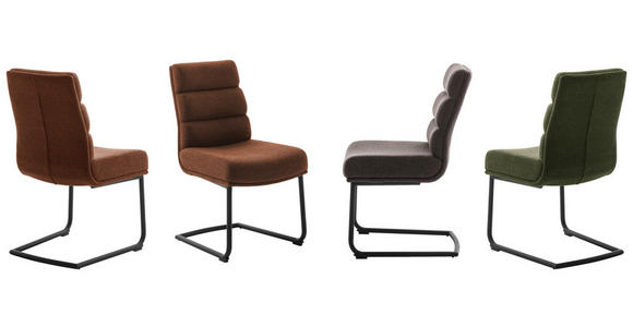 SCHWINGSTUHL in Stahl Webstoff - Rostfarben/Schwarz, Design, Textil/Metall (47/90/64cm) - Dieter Knoll