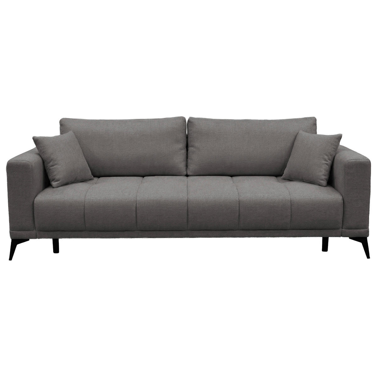 SCHLAFSOFA GRANDE in Chenille Dunkelgrau  - Dunkelgrau/Schwarz, Design, Textil/Metall (238/83/98cm) - MID.YOU