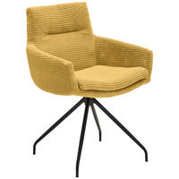 ARMLEHNSTUHL  in Cord  - Gelb/Schwarz, Design, Textil/Metall (61/85/64cm) - Musterring