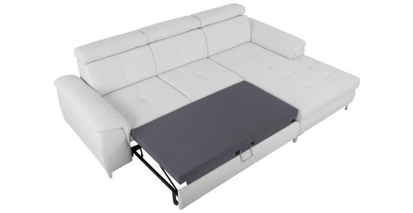 ECKSOFA in Flachgewebe Naturfarben  - Chromfarben/Naturfarben, KONVENTIONELL, Textil/Metall (268/175cm) - Carryhome