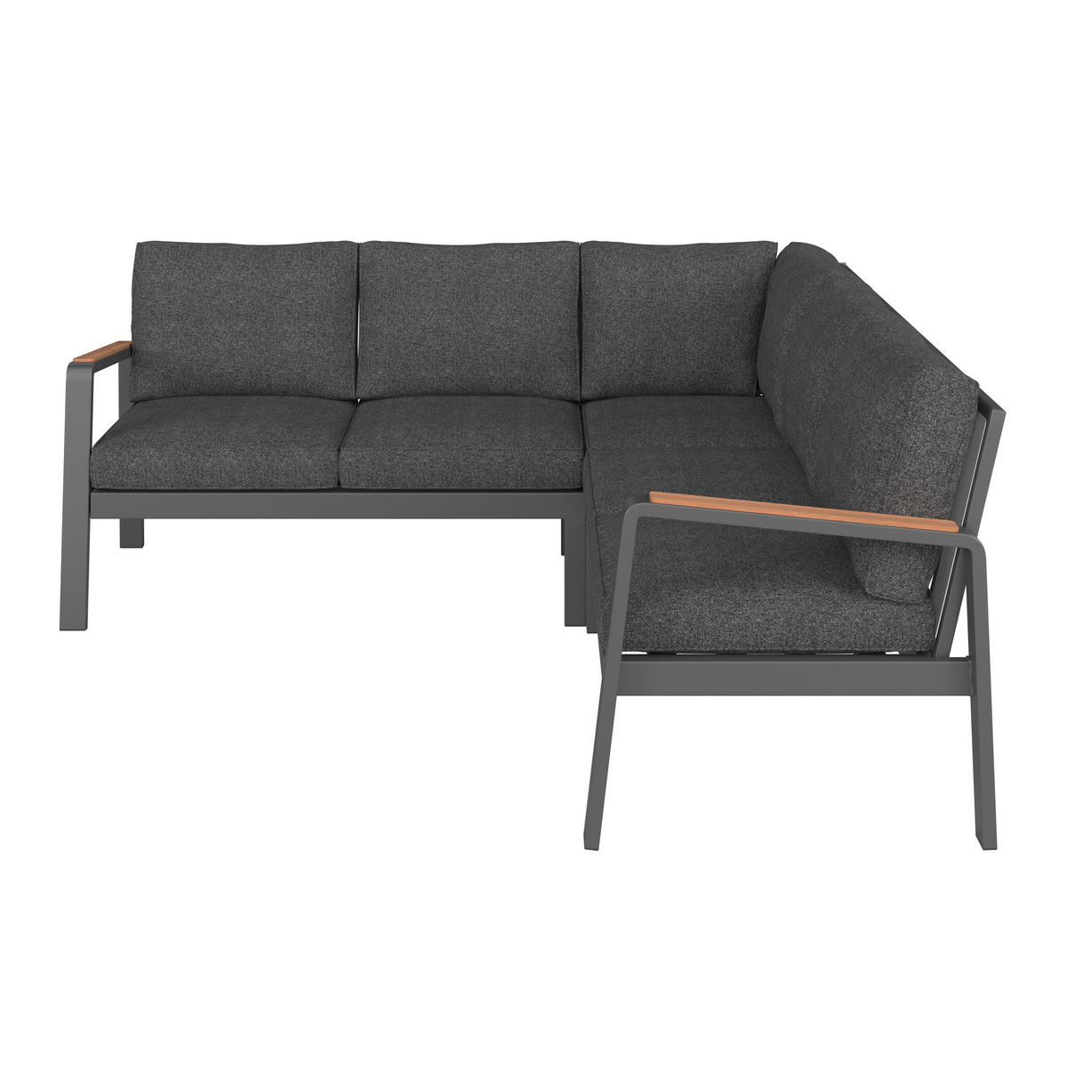 LOUNGEGARNITUR 4-teilig  193/193 cm  Aluminium  - Anthrazit/Schwarz, MODERN, Keramik/Textil (193/193cm) - Beldano