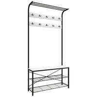 GARDEROBE  in 90/190/30 cm  - Weiss/Schwarz, Design, Holzwerkstoff/Metall (90/190/30cm) - MID.YOU