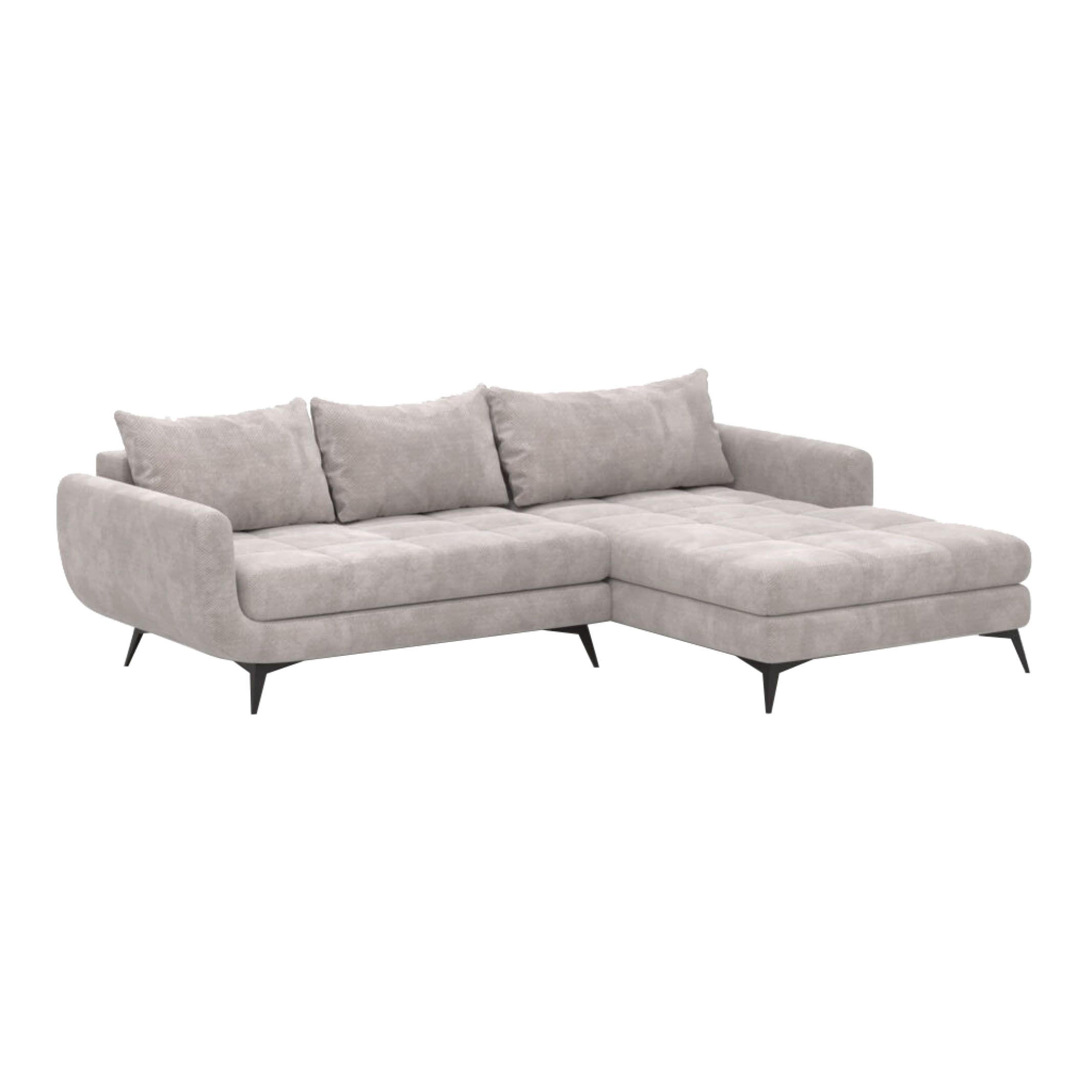 UGAONA GARNITURA bež  - bež/crna, Moderno, drvo (190/270/85cm) - Hom`in