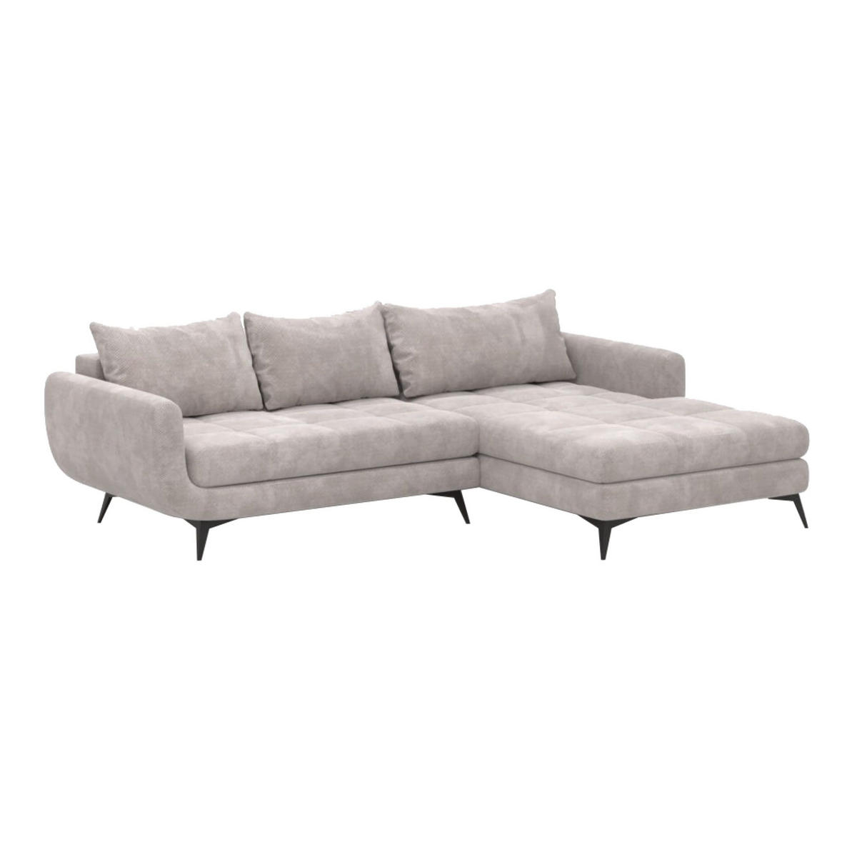 UGAONA GARNITURA bež  - bež/crna, Moderno, drvo (190/270/85cm) - Hom`in