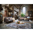 3-SITZER-SOFA in Leder Braun  - Anthrazit/Braun, Design, Leder/Metall (198/86/93cm) - Johann Jakob