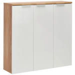 SCHUHSCHRANK 120/115/34 cm  - Chromfarben/Eichefarben, Design, Holzwerkstoff/Kunststoff (120/115/34cm) - Xora