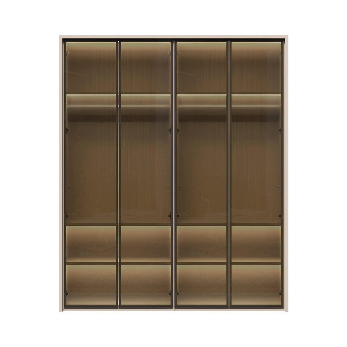 ORMAR SA KLASIČNIM VRATIMA  187/226/60 cm  - Dizajnerski, staklo/metal (187/226/60cm)