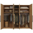 DREHTÜRENSCHRANK 251,9/223,3/62 cm 5-türig Erlefarben, Wildeiche  - Wildeiche/Erlefarben, Design, Holz/Metall (251,9/223,3/62cm) - Valnatura