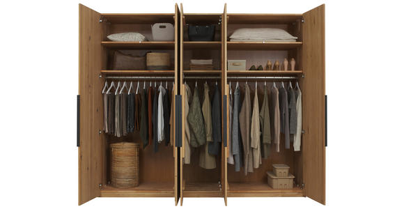 DREHTÜRENSCHRANK 251,9/223,3/62 cm 5-türig Erlefarben, Wildeiche - Wildeiche/Erlefarben, Design, Holz/Metall (251,9/223,3/62cm) - Valnatura