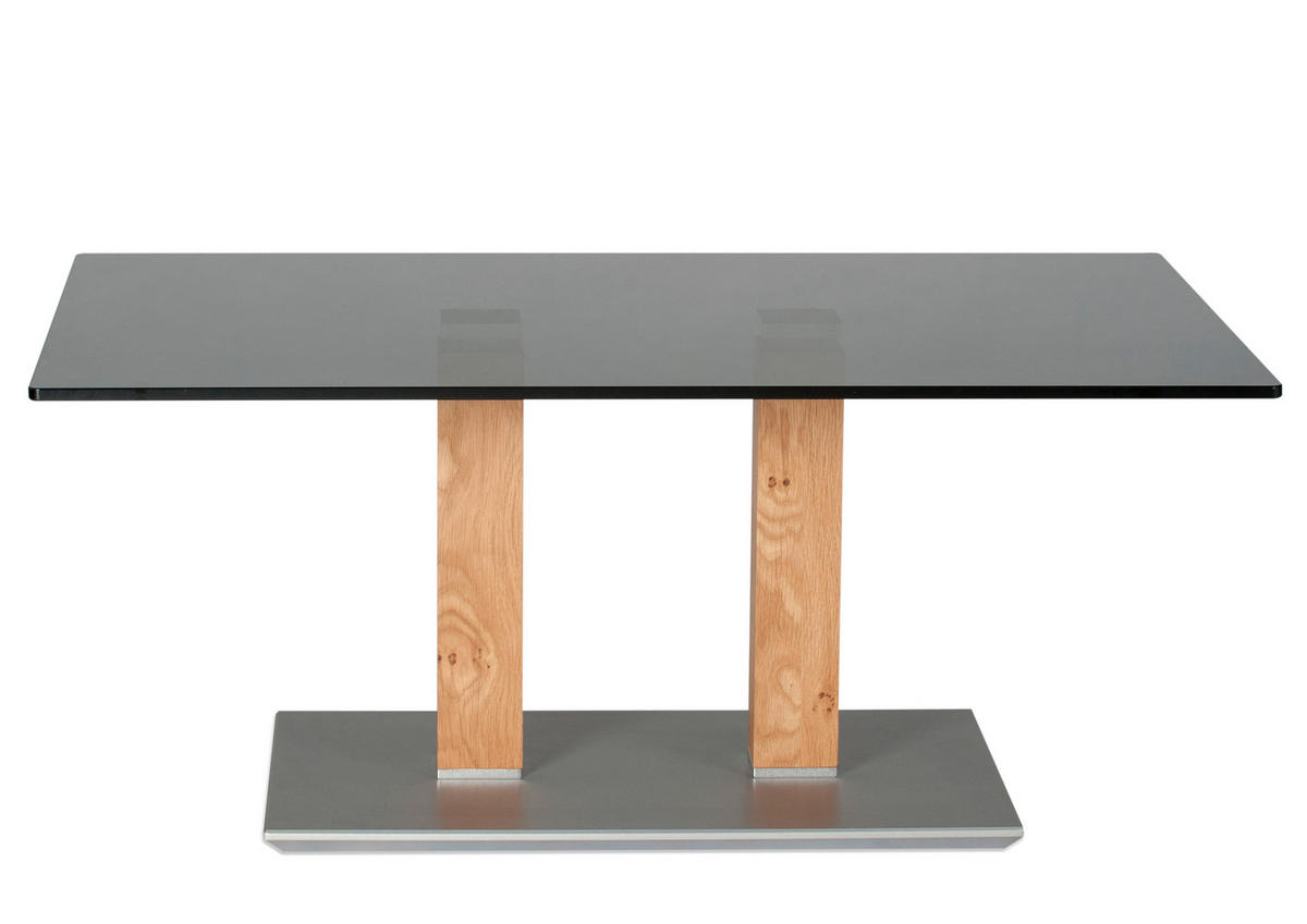 COUCHTISCH in Metall, Glas, Holzwerkstoff 110/70/46-65 cm  - Wildeiche, Design, Glas/Holzwerkstoff (110/70/46-65cm)