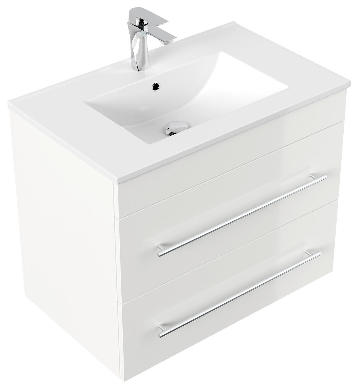 WASCHTISCHKOMBI 75,5 cm  - Weiß Hochglanz/Weiß, Basics, Keramik/Holzwerkstoff (75,5cm) - MID.YOU