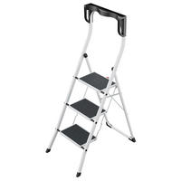 KLAPPTRITTLEITER - Schwarz/Weiß, Basics, Kunststoff/Metall (48/133/75cm) - Hailo