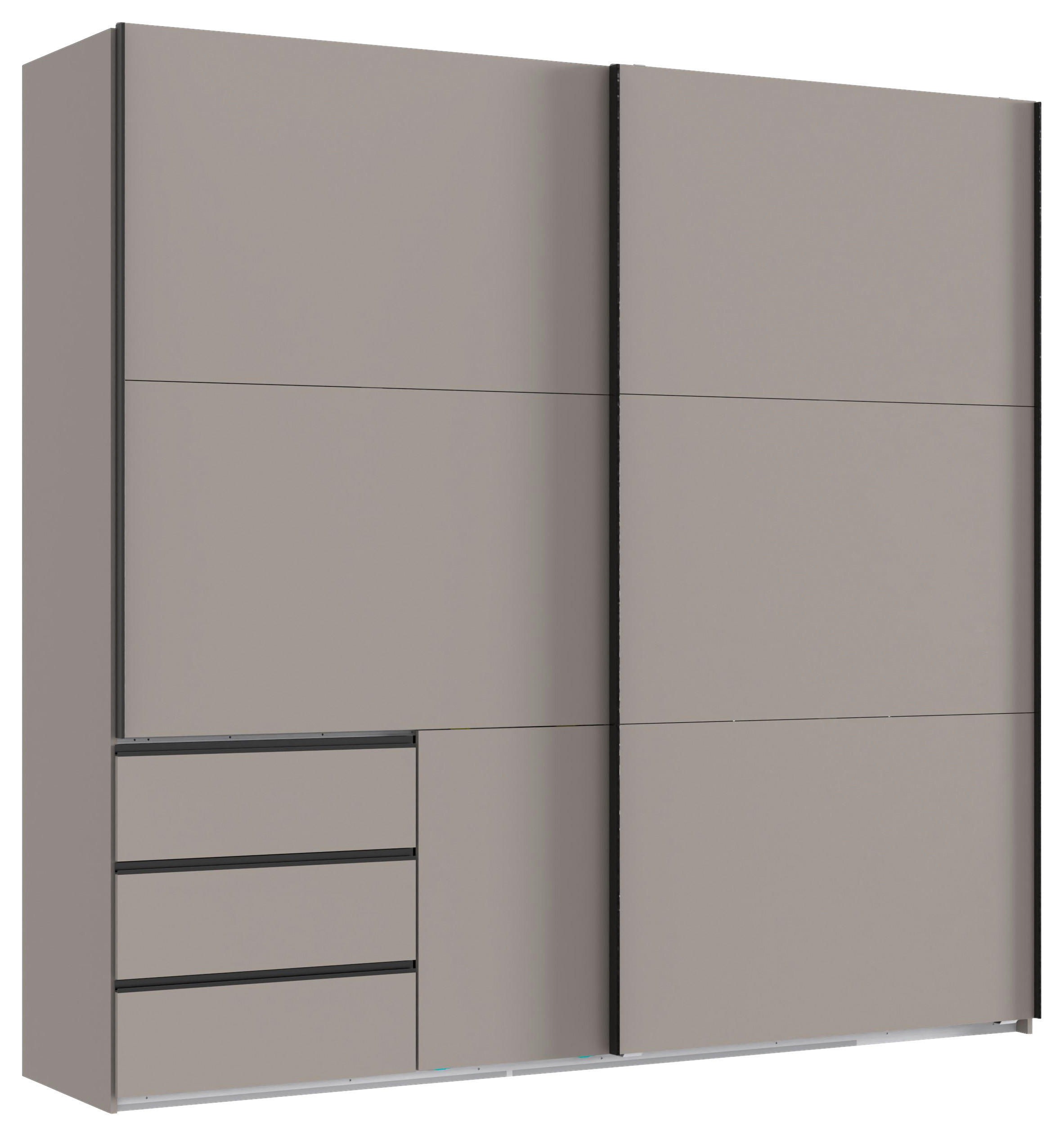SCHWEBETÜRENSCHRANK in Sahara  - Schwarz/Sahara, Konventionell, Holzwerkstoff/Metall (250/236/65cm) - Hom`in