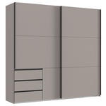 SCHWEBETÜRENSCHRANK  in Sahara  - Schwarz/Sahara, KONVENTIONELL, Holzwerkstoff/Metall (250/236/65cm) - Hom`in