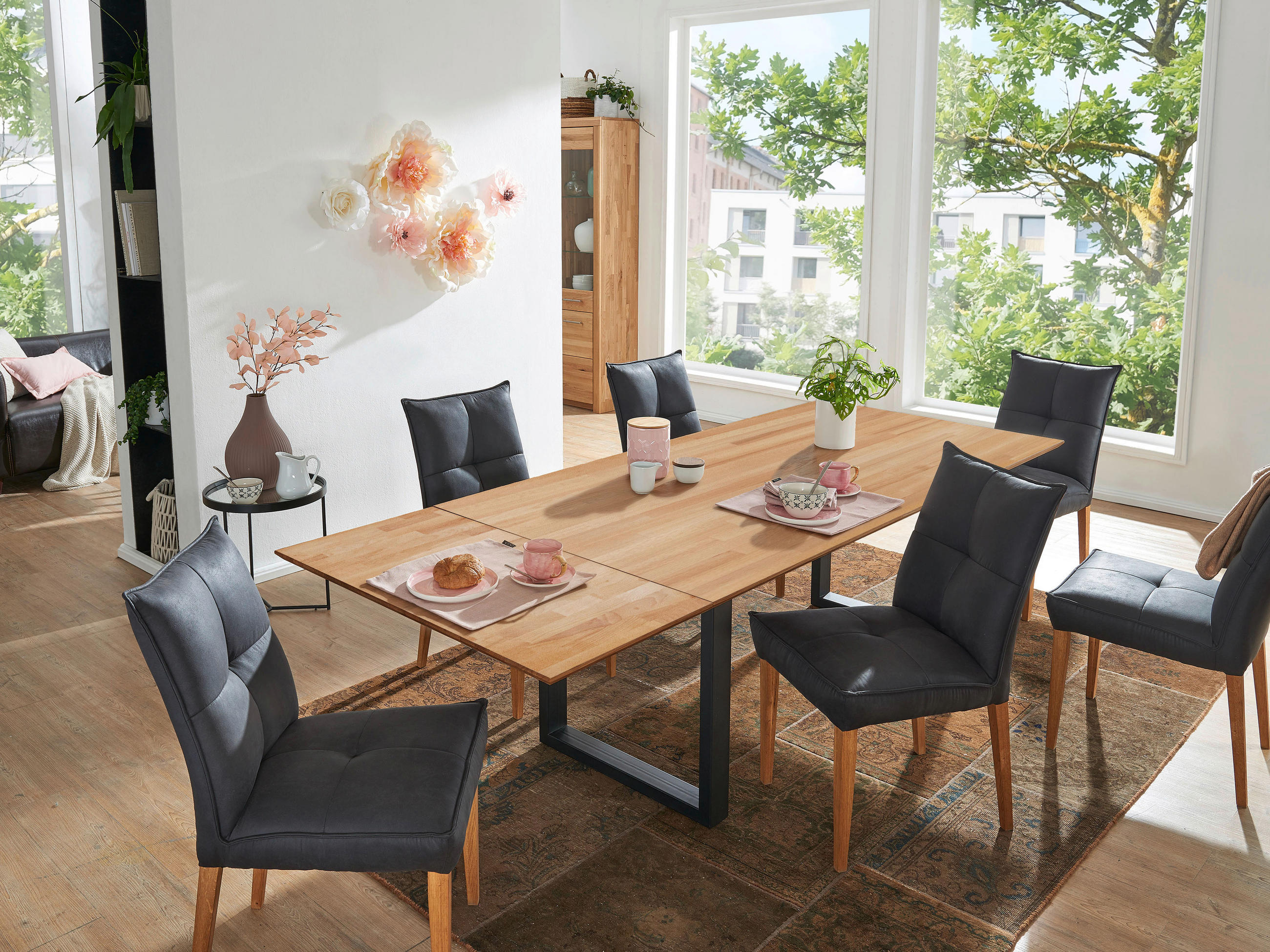 ÉTKEZŐASZTAL - fekete/geszt bükk, Konventionell, fa/fém (180/90/75cm) - Livetastic