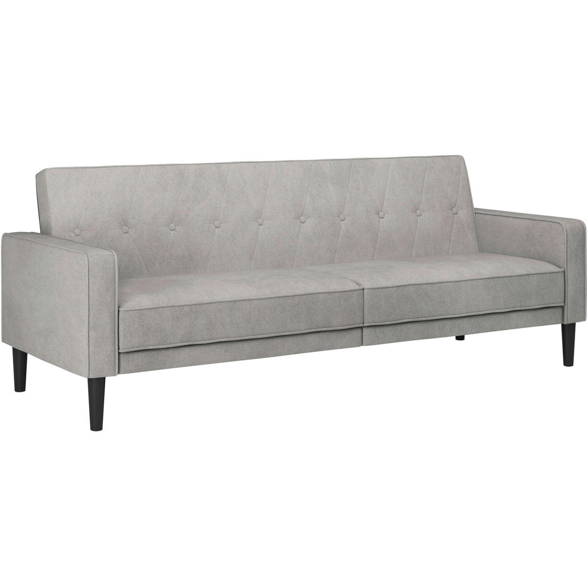 SCHLAFSOFA AARHUS in Webstoff Hellgrau Skandinavisch, Modern  - Hellgrau/Braun, Basics, Holz/Textil (213/81/86cm) - Livetastic