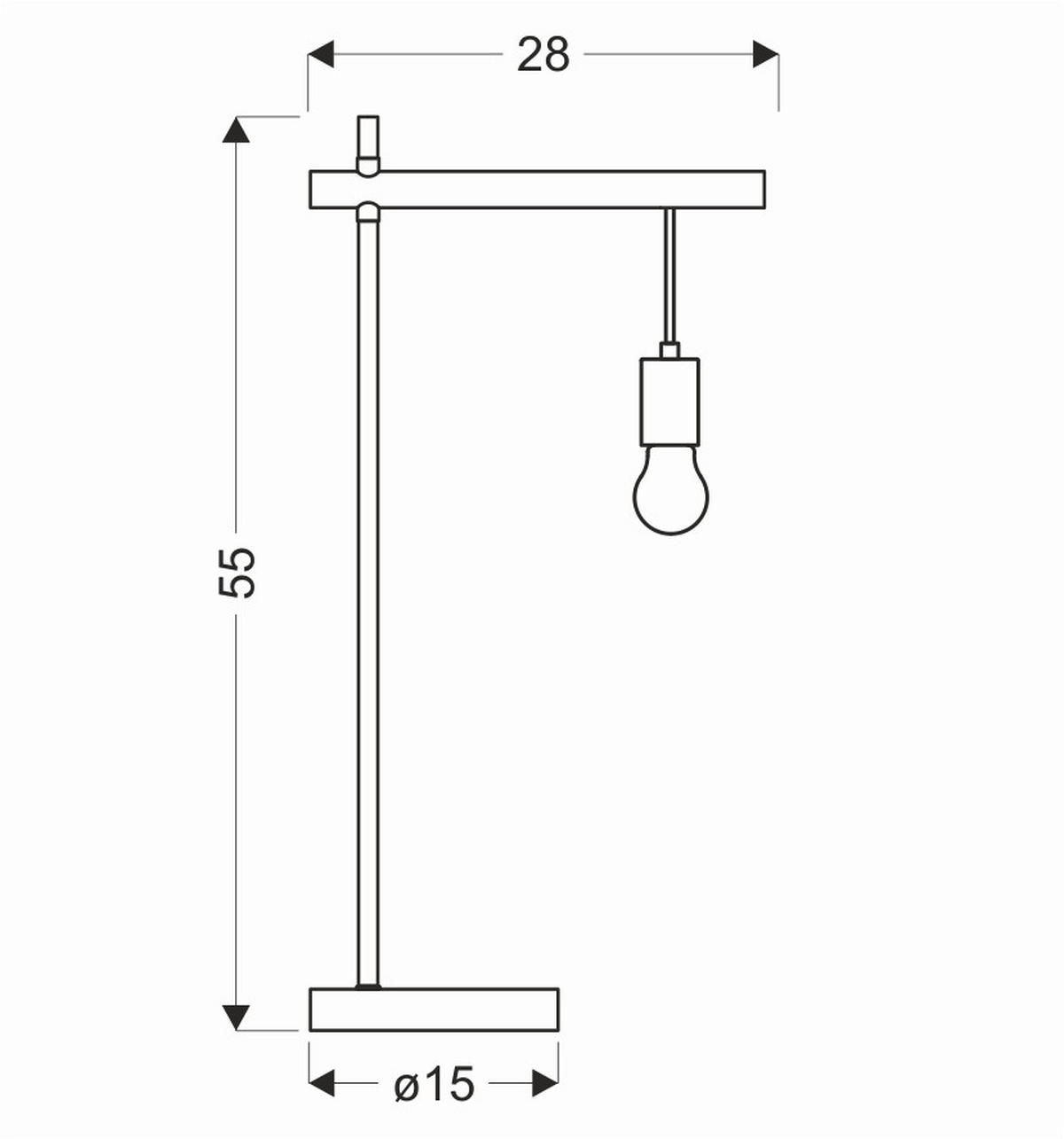 BORDSLAMPA 15/28/55 cm   - furufärgad/svart, Natur, metall (15/28/55cm)