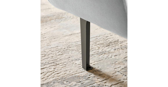 ECKSOFA in Chenille Hellgrau 311/167 cm - Hellgrau/Schwarz, Design, Textil/Metall (311/167cm) - Xora