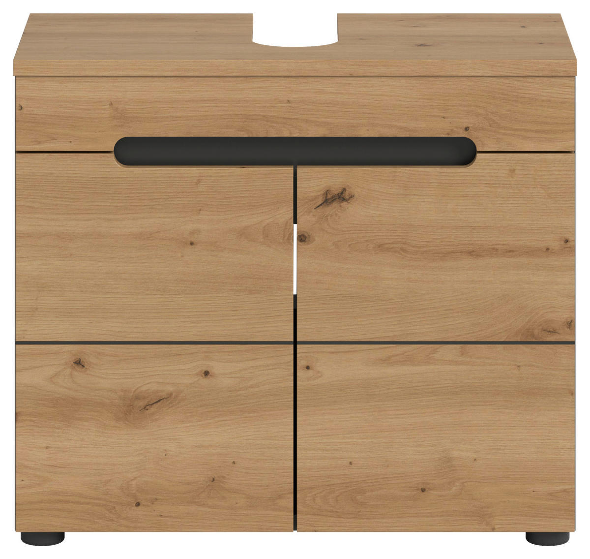 OMARICA ZA POD UMIVALNIK 63/55/34 cm  - temno siva/črna, Moderno, umetna masa/leseni material (63/55/34cm) - MID.YOU