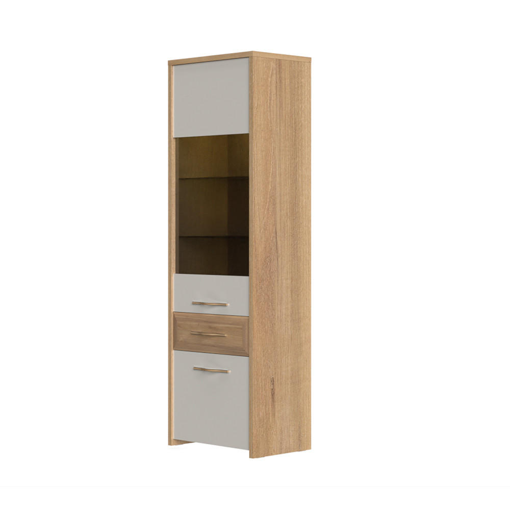 VITRINA, bež - bež, Design, kovina/steklo (61/194/41cm) - Hom`in
