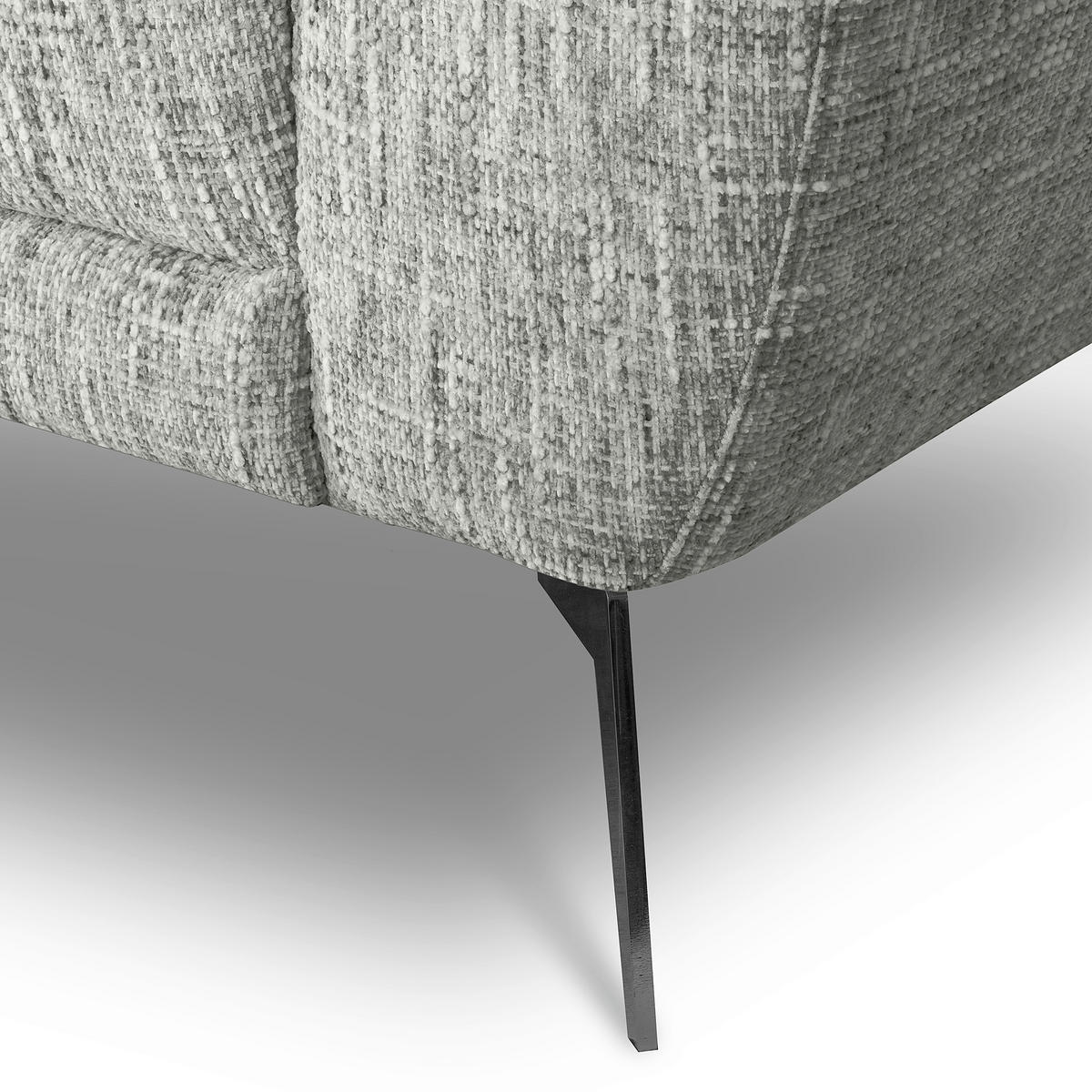 3-SITZER-SOFA Webstoff Grau  - Schwarz/Grau, Design, Textil/Metall (187/85/92cm) - Livetastic