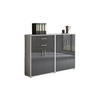 AKTENSCHRANK Grau, Anthrazit Hochglanz  - Anthrazit Hochglanz/Grau, MODERN, Holzwerkstoff (168,8/113,6/33cm) - MID.YOU