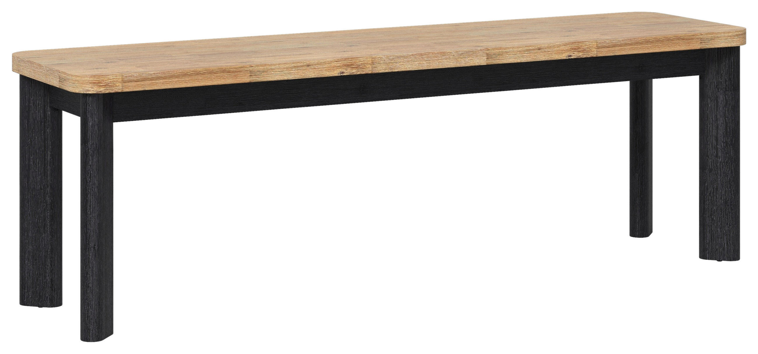 SITZBANK 140/45/37 cm Schwarz, Akaziefarben Akazie furniert  - Schwarz/Akaziefarben, LIFESTYLE, Holz (140/45/37cm) - Landscape