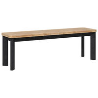 SITZBANK 140/45/37 cm Schwarz, Akaziefarben Akazie furniert  - Schwarz/Akaziefarben, LIFESTYLE, Holz (140/45/37cm) - Landscape