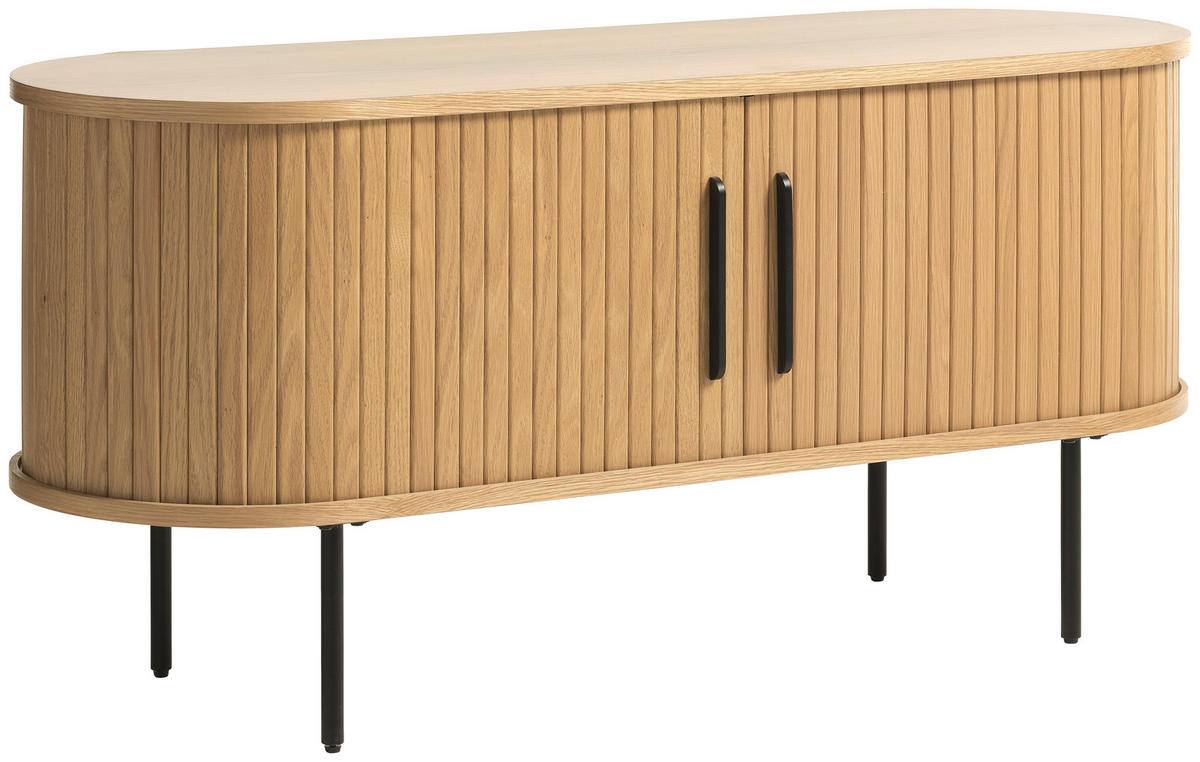 LOWBOARD  in 120/56/40 cm  - Eichefarben/Schwarz, Trend, Holz/Holzwerkstoff (120/56/40cm) - Xora