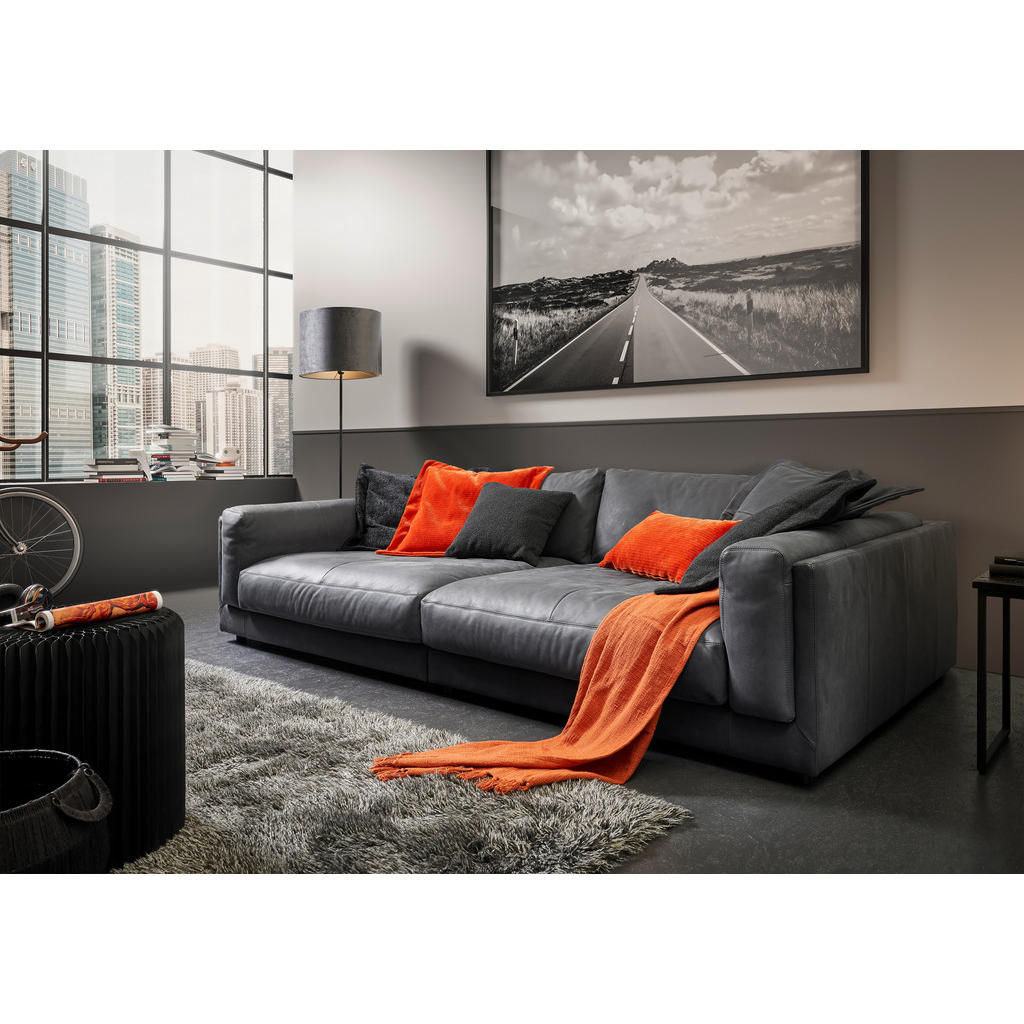 Thumbnail - Pure Home Lifestyle Bigsofa Pure 9127, Anthrazit, Leder, Echtleder, Anilinleder, 3-Sitzer, 294x85x150 cm, Blauer Engel, ...