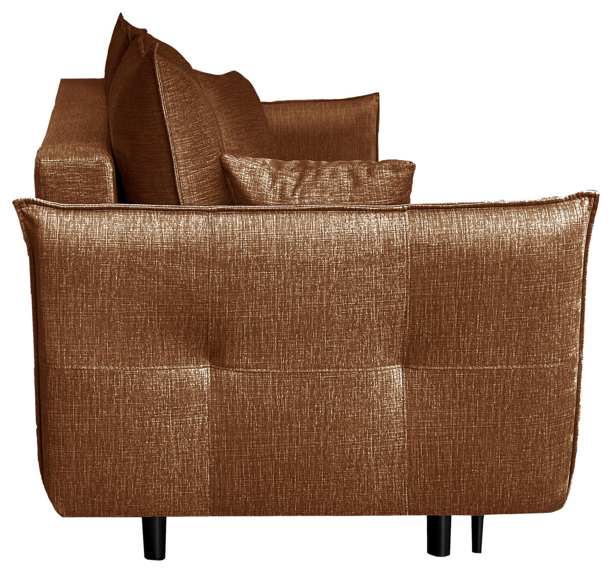 SCHLAFSOFA Flachgewebe Rostfarben  - Rostfarben/Schwarz, Design, Holz/Kunststoff (216/96/102cm) - MID.YOU