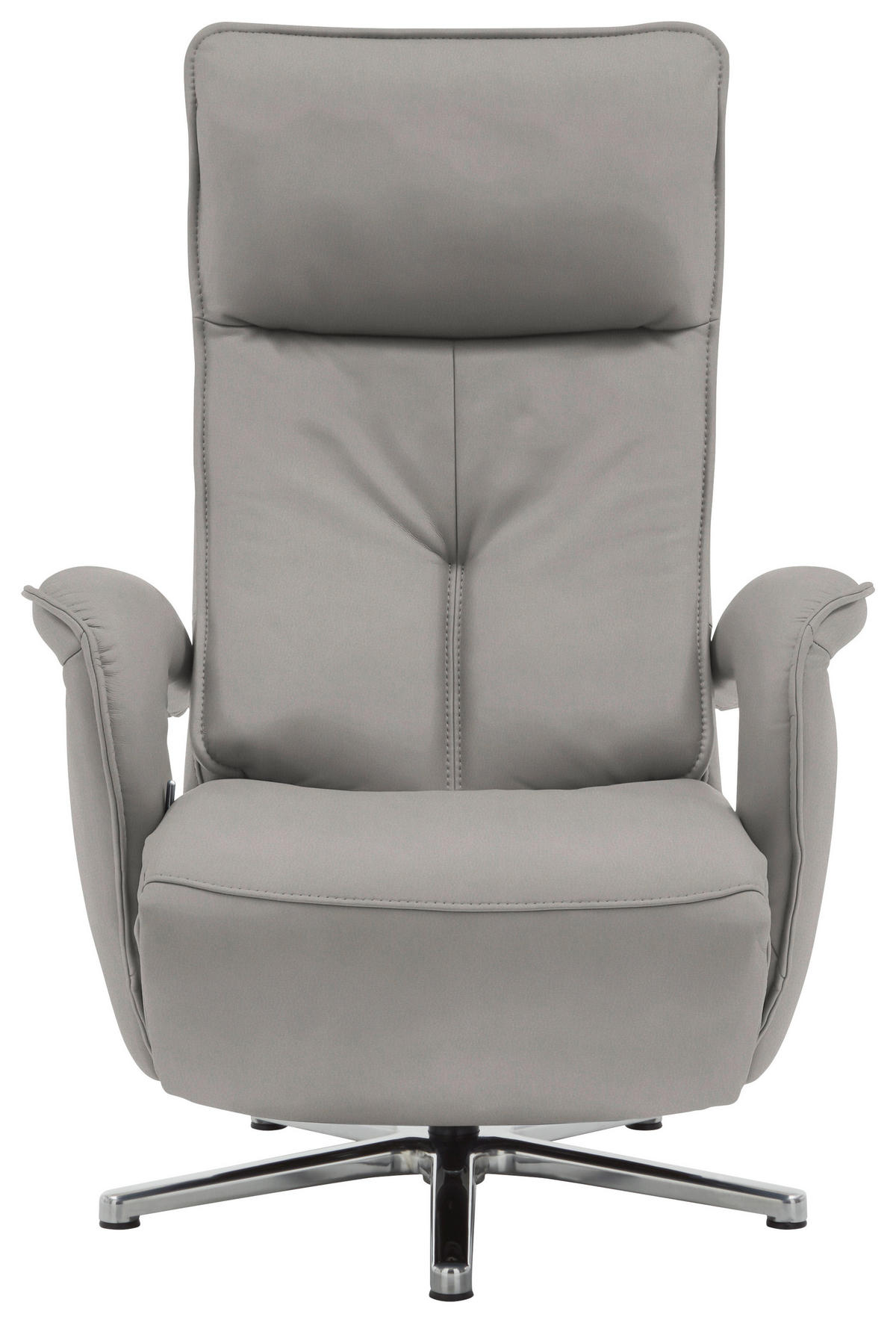 RELAXSESSEL in Leder Silberfarben  - Chromfarben/Silberfarben, Design, Leder/Metall (77/110/87cm) - Valdera