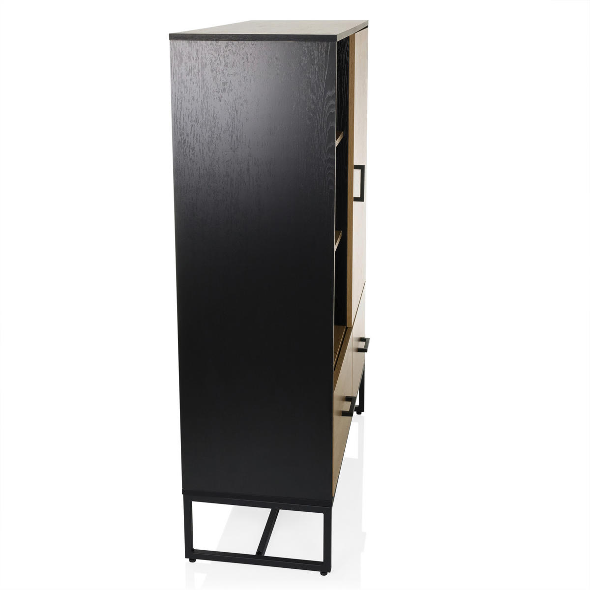HIGHBOARD  in 100/140/40 cm  - Eichefarben/Schwarz, MODERN, Holzwerkstoff/Metall (100/140/40cm) - MID.YOU