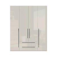 ORMAR SA KLASIČNIM VRATIMA bela, bež  182/224/56 cm  - bela visoki sjaj/bela, Dizajnerski, pločasti materijal/plastika (182/224/56cm)