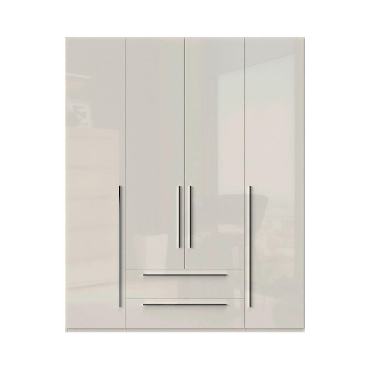 ORMAR SA KLASIČNIM VRATIMA bela, bež  182/224/56 cm  - bela visoki sjaj/bela, Dizajnerski, pločasti materijal/plastika (182/224/56cm)