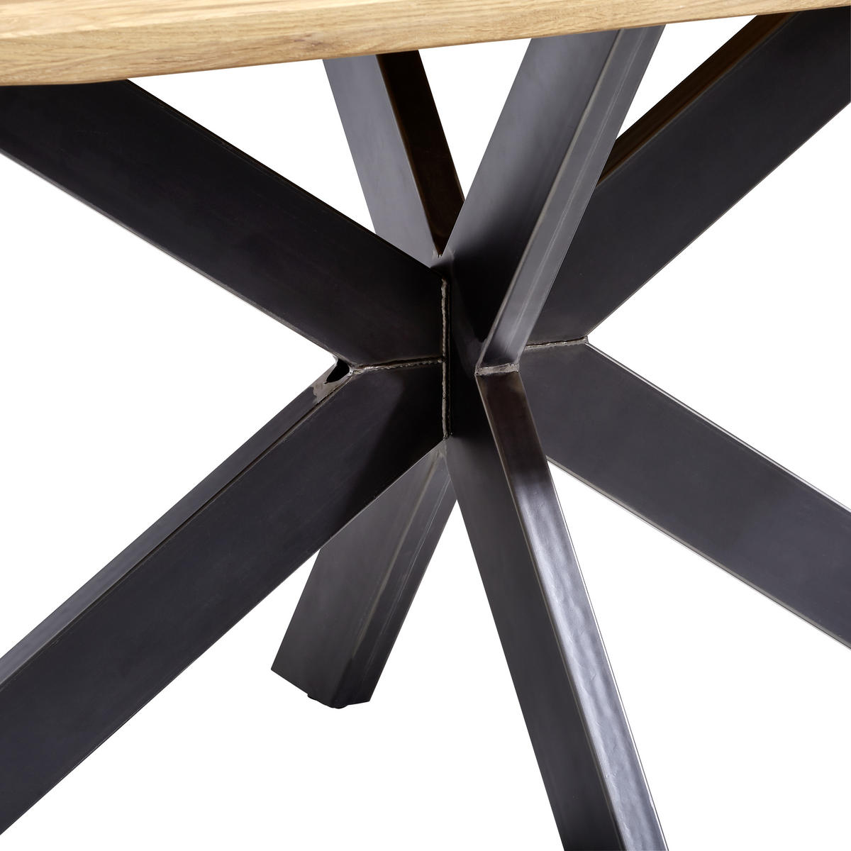ESSTISCH in Holz 160/90/76 cm  - Eichefarben/Grau, Design, Holz/Metall (160/90/76cm) - Linea Natura