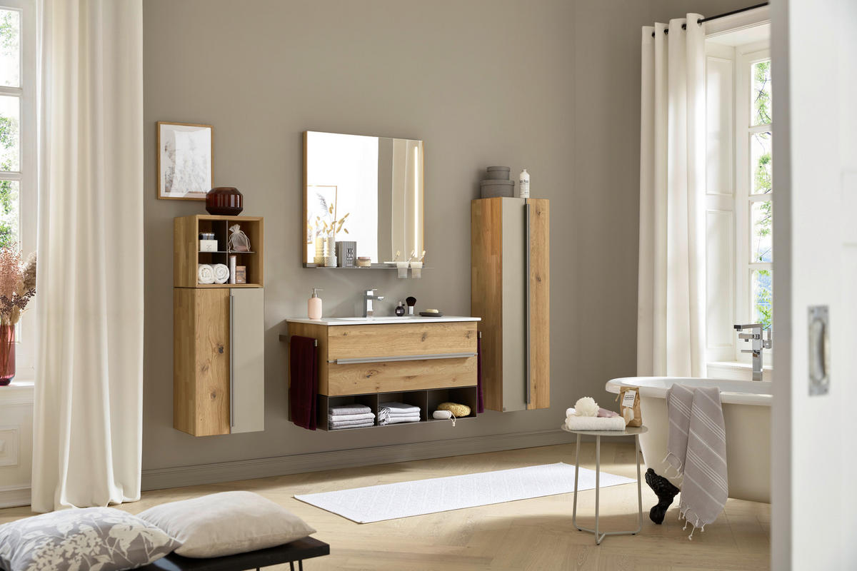 BADEZIMMERSPIEGEL 82/79,8/17 cm  - Wildeiche, Design, Holz (82/79,8/17cm) - Musterring